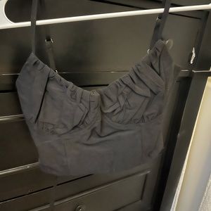 SHEIN Black Lace-Up Top BRAND NEW